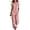 Pink, variant on Jane Wardrobe Women Bohemian Linen Feel 2 Piece Outfit, Round Neck Cap Sleeve Button Asymmetrical Top & Loose Wide Leg Pants Vacation Set Plus Size Friendly True To Size