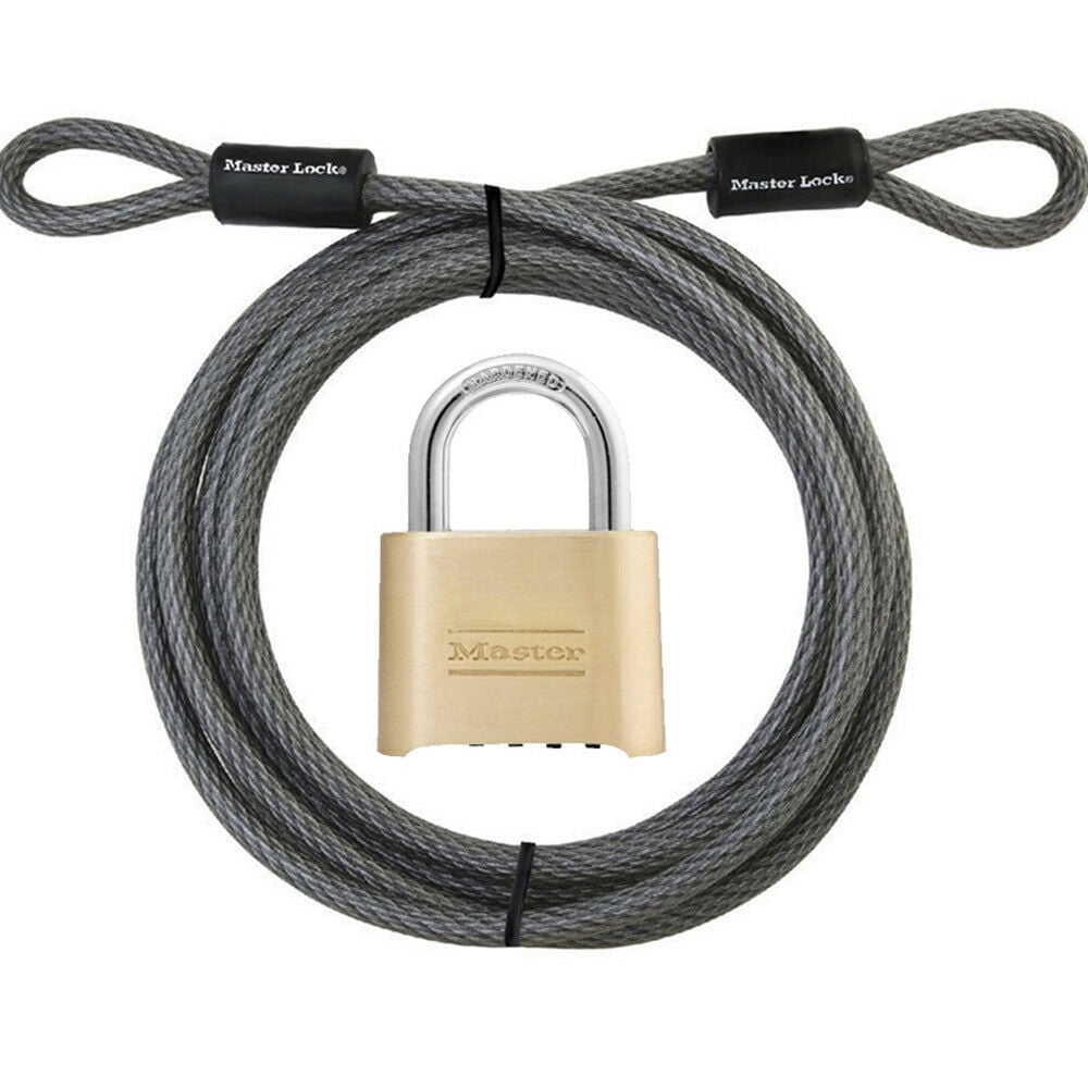 Master Lock 72DPF Heavy Duty 15ft Braided Steel Security Cable + Lock