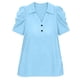 thumbnail image 4 of Camisetas de Manga Corta de Verano para Mujeres Moda Pullover de Color Sólido Botón de Solapa Botón Extraíble Camisetas de Manga Corta de Verano de las Mujeres, 4 of 5