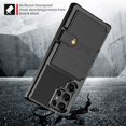 thumbnail image 5 of Cowithday Galaxy S24 Ultra 5G Wallet Case, RFID Blocking Card Holder Slot Kickstand Magnetic Button Women Men Heavy Duty Shockproof Rugged Back Case Cover for Samsung Galaxy S24 Ultra 5G 2024, Black, 5 of 7
