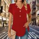 thumbnail image 4 of Gibobby Blusa Sexy Cuello en V Tops manga pétalo para mujer, camisas manga corta con cuello en V sólido, camisetas informales verano, blusas holga(Rojo,G), 4 of 5