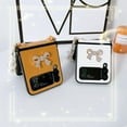 thumbnail image 3 of Étui Compatible avec Samsung Galaxy Z Flip 4, Housse de Protection en Cuir Pu Tout Compris avec Chaîne de Perles, 3 of 4