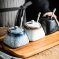 thumbnail image 2 of Solid Color Ceramic Sugar Bowl With Lid, 340ml/12oz Porcelain Sugar Pot With Spoon, Small Salt Pot, Storage Jar , For Coffee Bar, Restaurant-Blue-340ml 12oz, 2 of 7