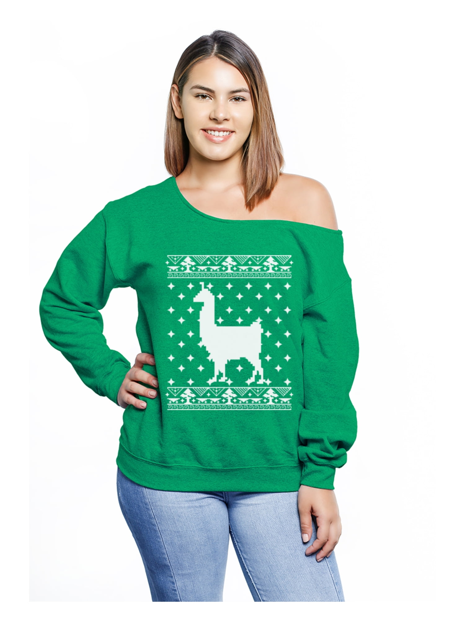 Animal World Big Llama Ugly Christmas Sweater Hoodie For Toddlers & Kids - View #5