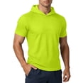 thumbnail image 3 of Bovxnpu Mens Short Sleeve T Shirts Men's Mesh Quickly Dry Breathable Hooded Athletic T-Shirt Tops, 3 of 9