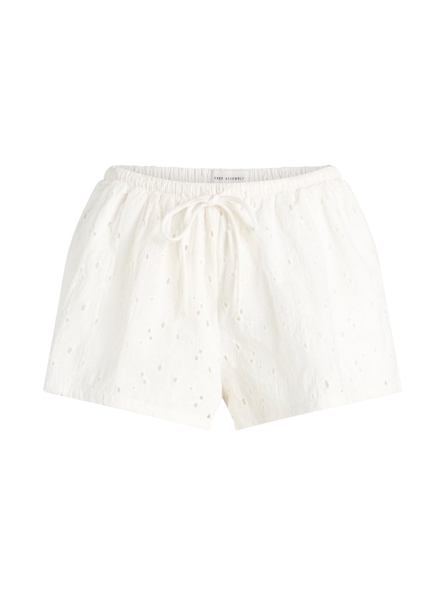 Free Assembly Women's Cotton Eyelet Coverup Shorts, Sizes XXS-XXL