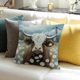 thumbnail image 3 of Pratyus Throw Pillow Cover Daisies Cow Square Cushion for Home Sofa Couch Decor Linen Set of 1 18x18in, 3 of 5