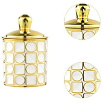 A Food Storage Jar,Small Food Storage Jar 10*16 Square Pattern - Milky White Gold,Storage Canister Sealed Storage Tank Airtight Utensils With Lids Storage Jar Coffee Storage For Flour Sugar