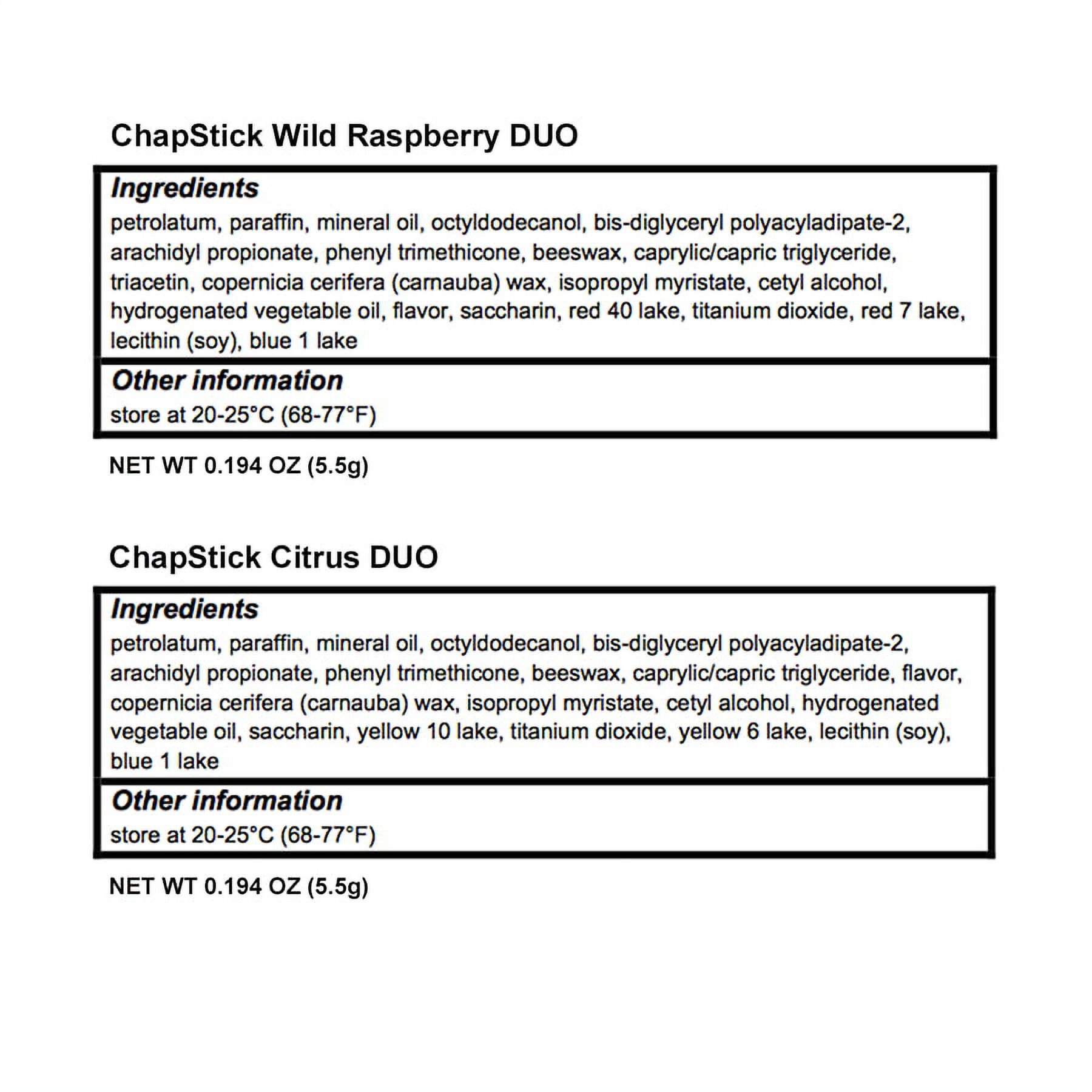 ChapStick® DUO Wild Raspberry + Citrus Lip Balms 2-0.194 oz. Plastic Containers