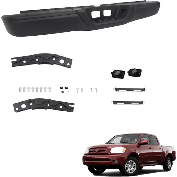 labwork Steel Black Rear Step Bumper Replacement for Tundra 2000 2001 2002 2003 2004 2005 2006 TO1103108