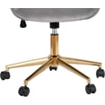 thumbnail image 4 of DUHOME Modern Home Office Chair Velvet Desk Chair with Gold Metal Base with Mid Back Cute Ergonomic Computer Desk Chair Task Chair with Arms, Wheels Adjustable Swivel 1PCS (Grey Velvet), 4 of 8