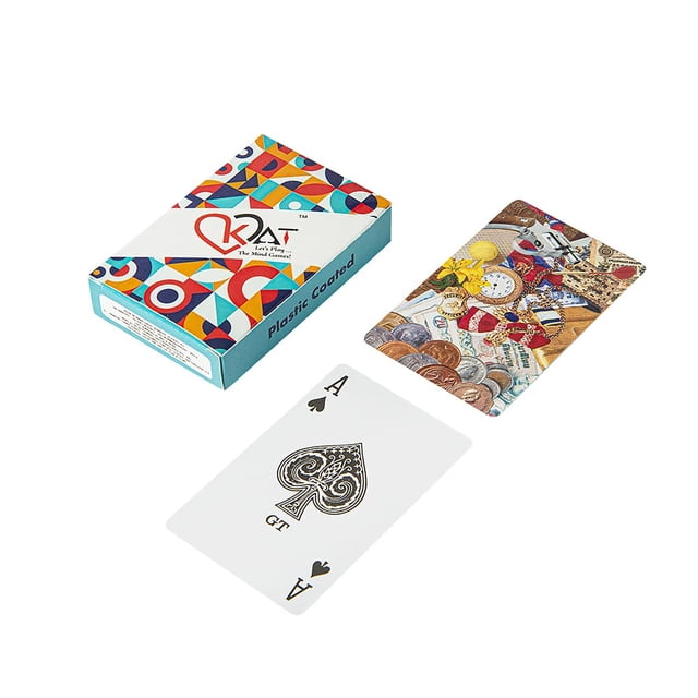 Kat Let’S Play 1 Piece Playing Cards Plastic Coated Design B Multicolour Pack Premium Art Card Paper Deck For Adult - Bridge, Poker, Rummy, Teen Patti | Use For Nights Party & Game | Playing Cards