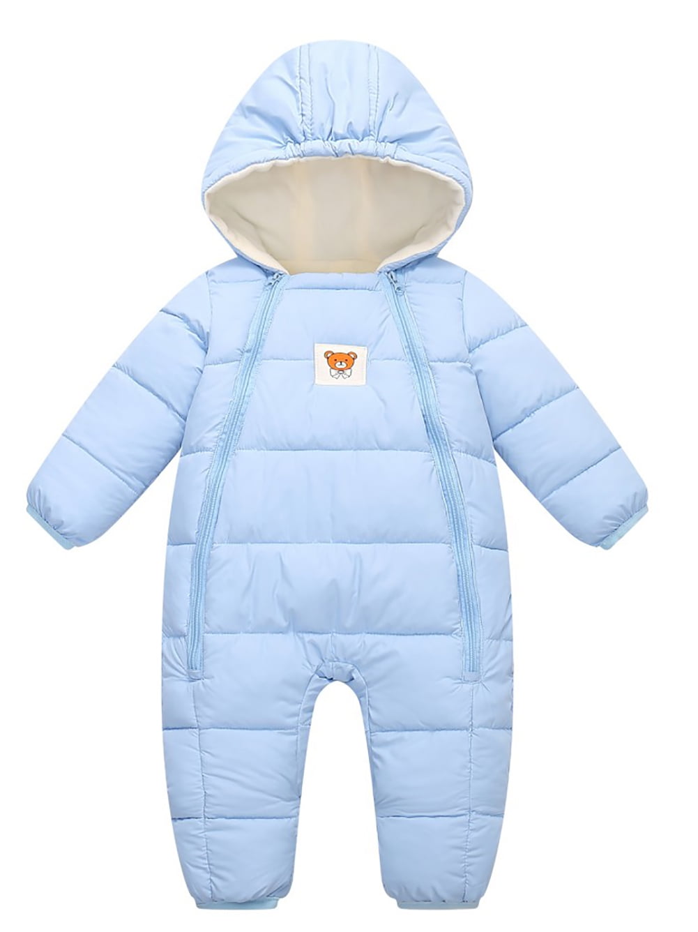 0-12M Infant Newborn Baby Winter Down Snowsuit Newborn Hooded Romper Padded  Bodysuit with Warm Fleece Lining - Walmart.com