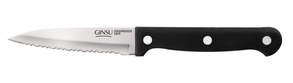 Ginsu Kiso Dishwasher Safe 3.5' Paring Knife Black, Serrated Stainless Steel