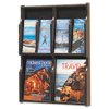 Safco Six-pocket wood literature display, 19-3/4w x 26h, light oak - Wood and clear plastic display for magazines and pamphlets.