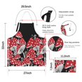 thumbnail image 7 of Red Mushroom Line Black Pattern Apron-Garden Aprons for Women with Pockets-Cotton Linen Waterproof Kitchen Cooking Gardening Aprons Adjustable for Kitchen,Cooking,BBQ and Salon 33x27 Inch, 7 of 7