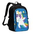 thumbnail image 1 of Easygdp Cool Unicorn Star Golden Mochila para Laptop de Viaje con Puerto USB, Mochila para Laptop con Puerto de Carga USB para Mujeres y Hombres, 1 of 7