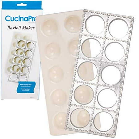 

Ravioli Mold with Extra Large 1 3/4 Inch Squares- Authentic Ravioli Tray and Press Makes 10 Italian Raviolis at a Time