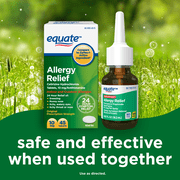 Equate 24 Hour Allergy Pills, Cetirizine Hydrochloride Tablets, 10 mg, 45 Count