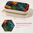 thumbnail image 5 of Tropical Plants Decorative Velvet Earring Holder Display Case Storage Box Portable with Removable Compartment - Gift Ideal, 5 of 7
