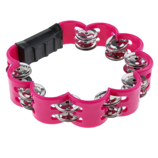 Juguete para Musical de Mano con Tambor de Metal Bells Percusión - Morado Púrpura Baoblaze Pandereta de mano musical