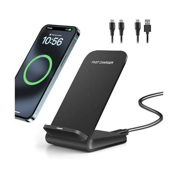 FU199920W Fast Wireless Charger,Wireless Charging Stand Compatible with iPhone 16,16 Pro,15,14,13,12,11 Series/X/XS,Phone Charger for Galaxy S25/S24/S23/Note,Pixel/LG (No Plug)