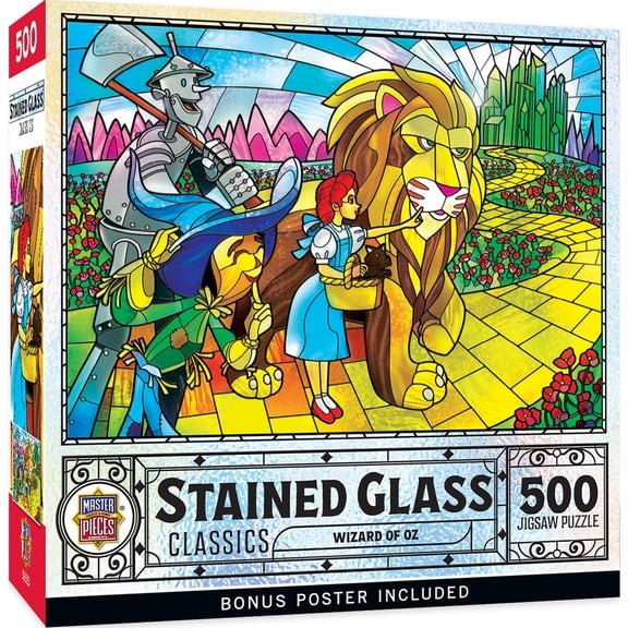 MasterPieces 500 Piece Stained Glass Jigsaw Puzzle - Wizard of Oz - 15"x21"
