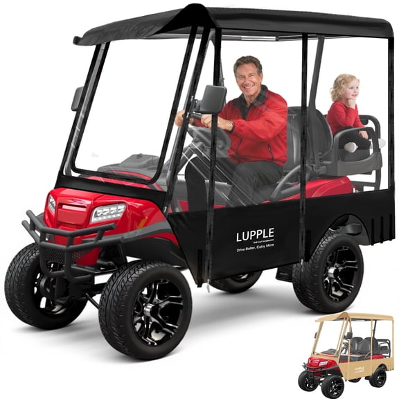 LUPPLE Universal Golf Cart Enclosure 4 Passenger Extended Roof Rain Cover for EZGO Yamaha Club Car