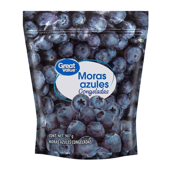 Moras Azules congeladas. Great Value 907 g