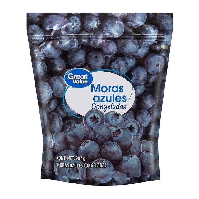 Moras Azules congeladas. Great Value 907 g