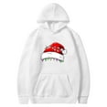 thumbnail image 4 of Lorytime Christmas Fleece Hoodies for Women Santa Hat Print Sweatshirt Long Sleeve Pullover with Pocket Tops for Festive, 4 of 4
