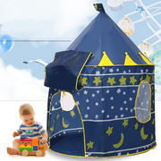 VIVEFOX Kids Tent Toy Prince Playhouse - Toddler Play House Blue Castle for Kid Children Boys Girls Baby for Indoor & Outdoor Toys Foldable Playhouses Tents with Carry Case Great Birthday Gift Idea