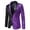 Purple, variant on Wolfast Blazer for Men's Shawl Lapel Party Disco Shinny Color Block Coats Gold XL