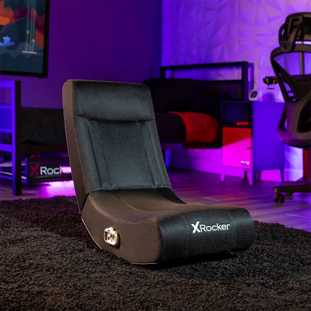 X Rocker Solo RGB Audio Floor Rocker Gaming Chair, Black Mesh 29.33 in x 14.96 in x 24.21 in - image 4 of 6