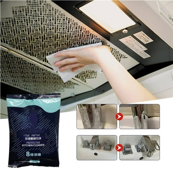 FHBVT Heavy Duty Kitchen Degreaser Cleaner Enzyme Powered Deep Cleaning Grease Remover Spray for Range Hood Stove Sink Countertop Oil Stain Cleaner Multi Surface Household Cleaning Supplies