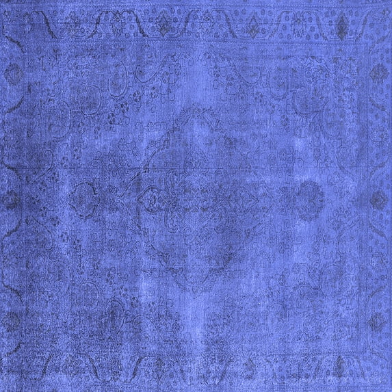 Ahgly Company Indoor Square Oriental Blue Industrial Area Rugs, 7' Square