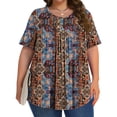 thumbnail image 3 of Fantaslook Womens Plus Size Tops Tunic Short Sleeve Shirts Floral Blouses Loose Summer Tops, 3 of 6