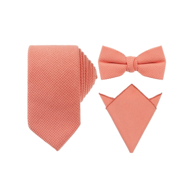 INSPIRE CHIC Conjunto de Pañuelo de Bolsillo para Hombre Corbata Sólida Colorida Conjuntos de Pajaritas Pre-atadas para Invierno Fiesta Rojo Sandía
