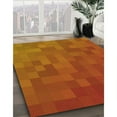 thumbnail image 3 of Ahgly Company Machine Washable Indoor Round Transitional Neon Orange Area Rugs, 3' Round, 3 of 7