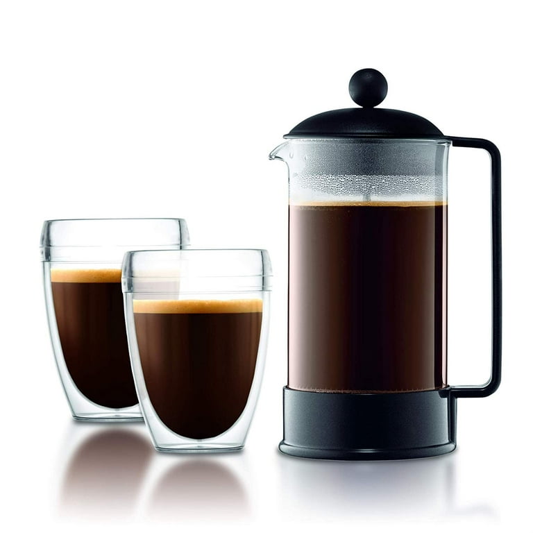 BODUM Brazil French Press Coffee Maker with Borosilicate Glass Carafe, 34  Ounce, Black 