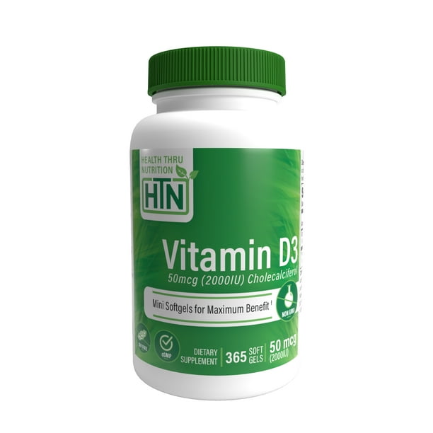 Vitamin D3 50mcg 2 000 Iu 365 Softgels Soy Free Non Gmo Walmart Com Walmart Com