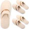 thumbnail image 1 of unbranded 2Pares Zapatillas Para Invitados En Coral Fleece Beige Con Respirable, 1 of 8