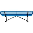 thumbnail image 5 of 96"L Expanded Metal Mesh Bench w/Back Rest, Blue, 5 of 7