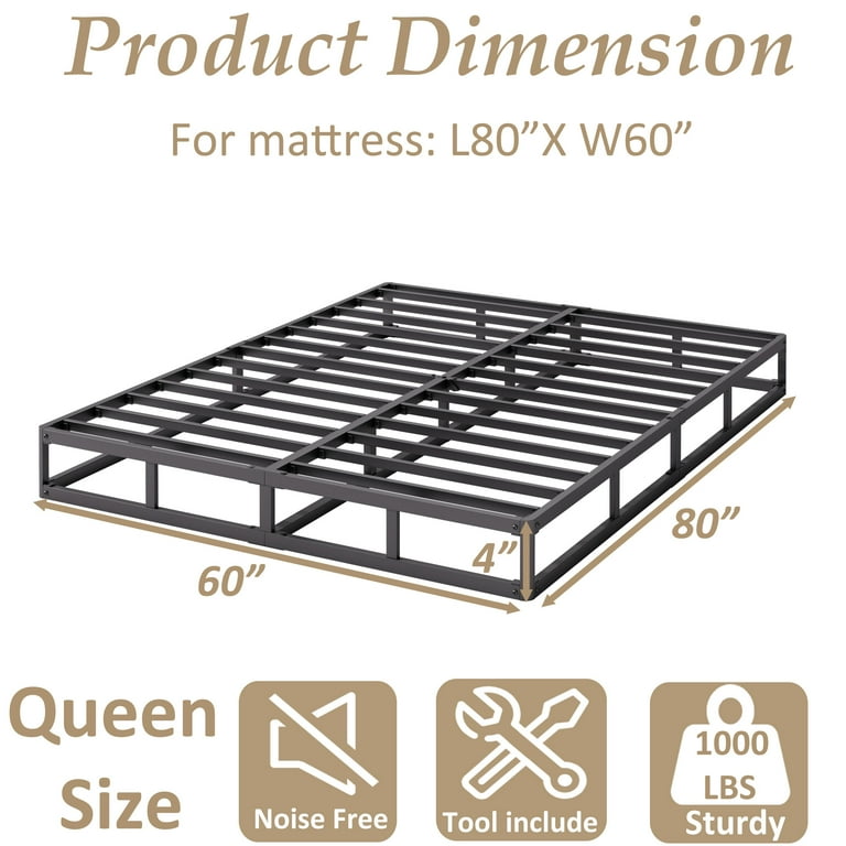 ZIYOO Metal Box Spring 4 Inch Queen Size Sturdy Mattress