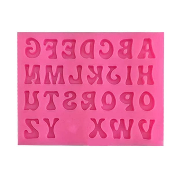 Moldes de letras y números 3D de chocolate para pasteles y repostería de silicona para caramelos, moldes de silicona para fondant de 26 letras