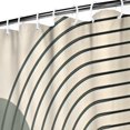 thumbnail image 3 of Green Boho Geometric and Plant Pattern Shower Curtain 84"x72" ,Bathroom Decorative Shower Curtains Set with 12 Hooks,Modern Waterproof Washable Shower Curtain, 3 of 6