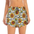 thumbnail image 2 of Xecao's Cute Sunflowers for a double-layer running short for women, perfect for gym, tennis, and more, featuring a convenient pocket., 2 of 9