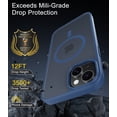 thumbnail image 5 of for iPhone 13 / 14 Case Compatible with MagSafe, Translucent Matte Shockproof Phone Case Cover - Blue, 5 of 7