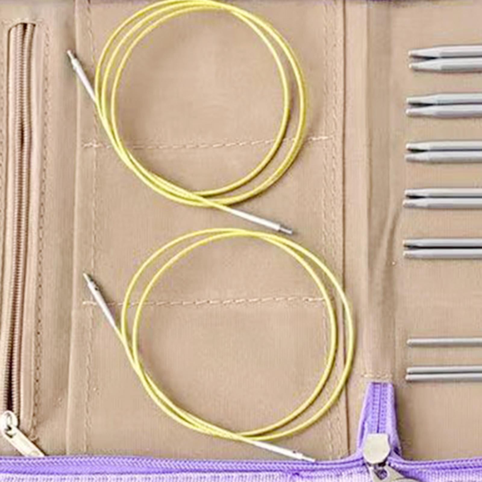 S SERENABLE Circular Knitting Needles Set Stainless Steel Weaving Equipment 8 Different Size Multifunction Crochet Needles Durable Sewing for Sweater