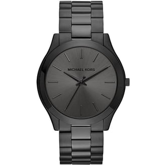 Michael Kors Slim Runway Black Stainless Steel Watch, Quartz